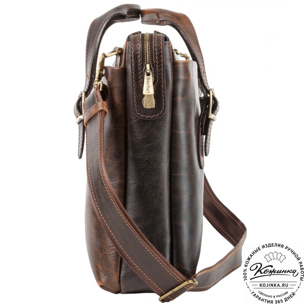 Кожаная деловая сумка "Франклин" (коричневый эксклюзив)